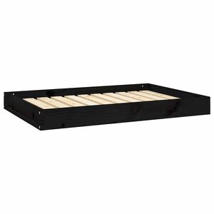 vidaXL Krevet za pse crna 91,5x64x9 cm od masivne borovine