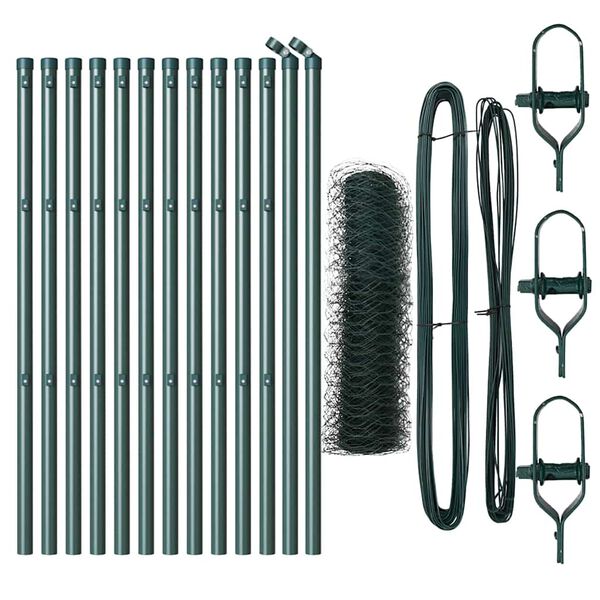 vidaXL Stup za ogradu Zelena 25 x 0,8 m (mreža 36 mm) Čelik i PVC