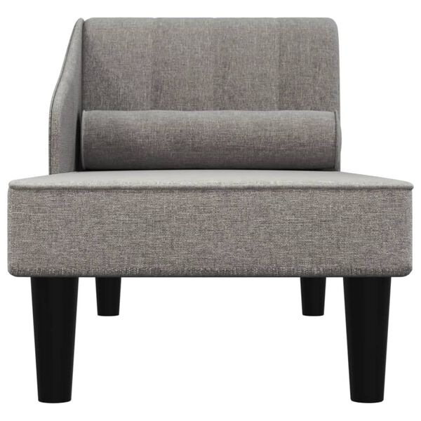 vidaXL Počivaljka od tkanine s valjkastim jastukom svjetlosiva