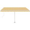 vidaXL Automatska tenda sa senzorom LED 450 x 350 cm žuto-bijela