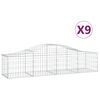 vidaXL Lučne gabionske ko&scaron;are 9 kom 200x50x40/60 cm pocinčano željezo