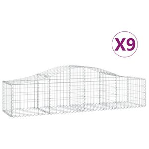 vidaXL Lučne gabionske ko&scaron;are 9 kom 200x50x40/60 cm pocinčano željezo