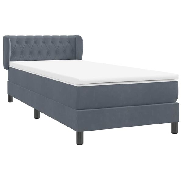 vidaXL Box spring krevet s madracem tamnosivi 90x210 cm bar&scaron;unasti