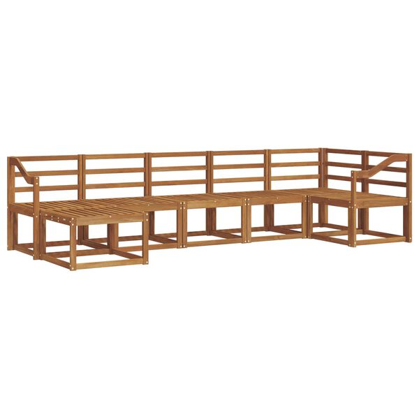 vidaXL Set vanjskih sofa 7 pcs Prirodna Čvrsto drvo akacije