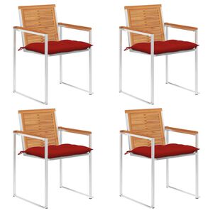 vidaXL Vrtne stolice s jastucima 4 kom od masivnog bagremovog drva