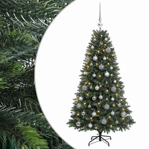 vidaXL Umjetno božićno drvce s kuglicama 120 cm 150 LED lampica