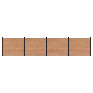 vidaXL Panel ograde 4 pcs WPC i aluminij Smeđa
