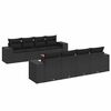 vidaXL 9-dijelni set vrtnih sofa s jastucima crni od poliratana