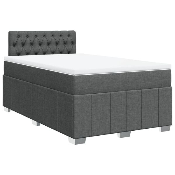 vidaXL Krevet box spring s madracem tamnosivi 120 x 190 cm tkanina