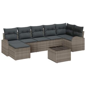 vidaXL Set sofe 8 kom. Siva poliratan