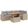 vidaXL 6-dijelni set vrtnih sofa s jastucima bež od poliratana