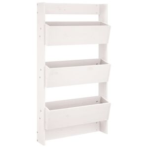 vidaXL Zidna sadilica s 3 razine 60 x 18,5 x 110 cm bijela od borovine