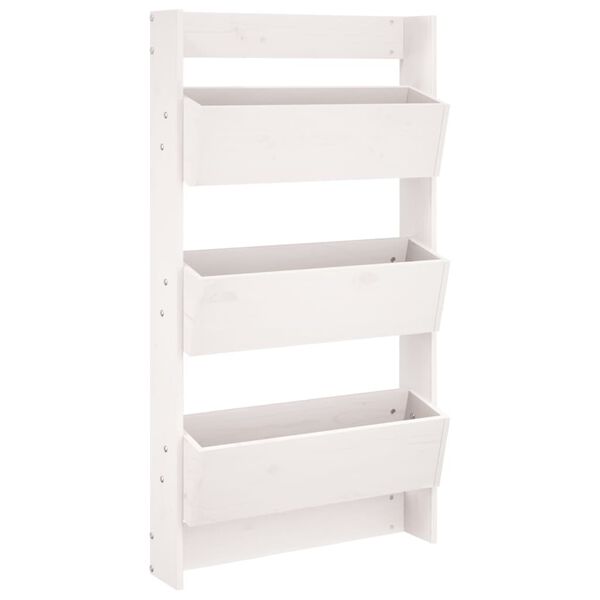 vidaXL Zidna sadilica s 3 razine 60 x 18,5 x 110 cm bijela od borovine