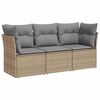 vidaXL 3-dijelni set vrtnih sofa od poliratana s jastucima bež