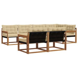 vidaXL Set vanjskih sofa 7 kom. Prirodna i bež