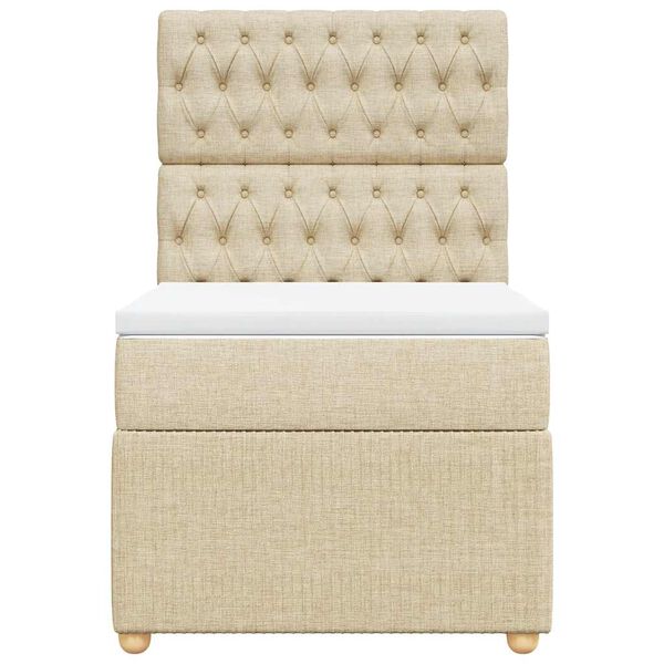 vidaXL Krevet s oprugama i madracem krem 90 x 190 cm od tkanine