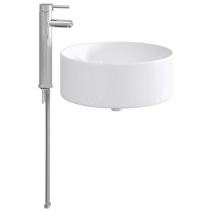 vidaXL Umivaonik s slavinom i odvodom Krom 40,5 x 40,5 x 15,5 cm