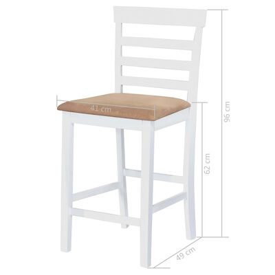 vidaXL 3-dijelni barski set stola i stolica od masivnog drva smeđe-bijeli
