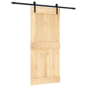 vidaXL Klizna vrata 90 x 210 cm Čvrsta borovina (neobrađena)