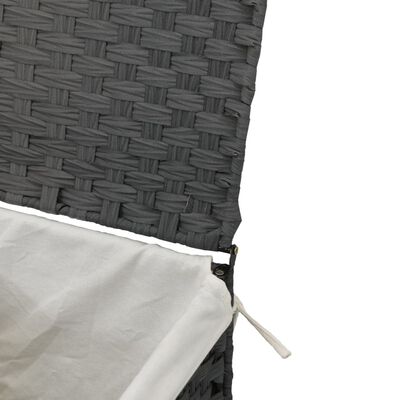 vidaXL Košara za rublje s poklopcem siva 46 x 33 x 60 cm od poliratana