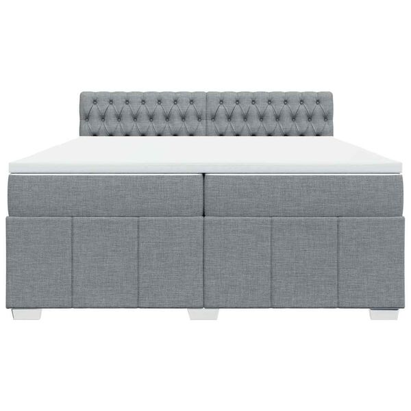 vidaXL Krevet s oprugama i madracem svjetlosivi 200 x 200cm od tkanine