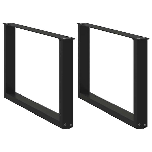 vidaXL Noge za klub stolić U-oblik 2 kom Crne 60 x (42-43) cm Čelik