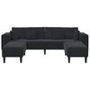 vidaXL Sofa 3 pcs Crna 250 x 188 x 76 cm Bar&scaron;un