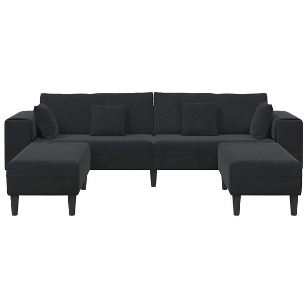 vidaXL Sofa 3 pcs Crna 250 x 188 x 76 cm Bar&scaron;un