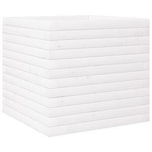 vidaXL Vrtna sadilica bijela 50x50x46 cm od masivne borovine