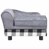 vidaXL Sofa za pse siva 57 x 34 x 36 cm plišana