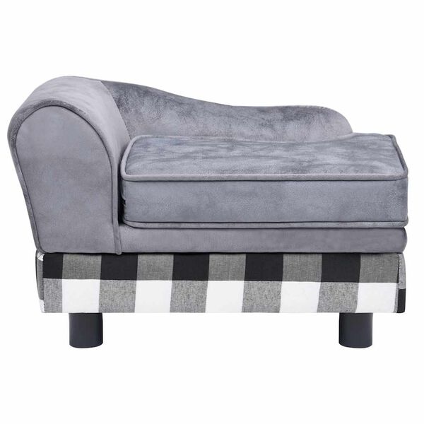 vidaXL Sofa za pse siva 57 x 34 x 36 cm plišana