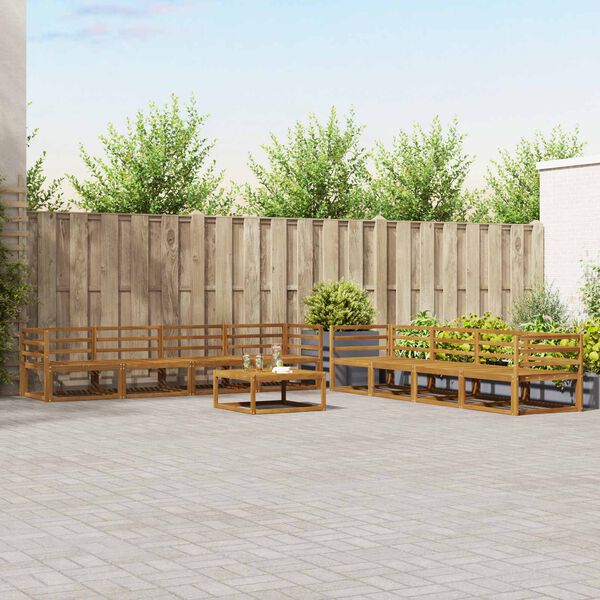 vidaXL Set vanjskih sofa s jastukom 9 pcs Prirodna i krem