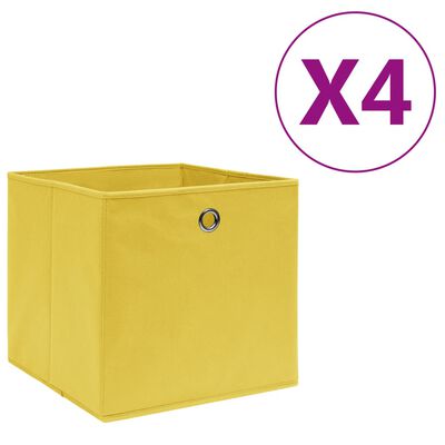vidaXL Kutije za pohranu od netkane tkanine 4 kom 28 x 28 x 28 cm žute