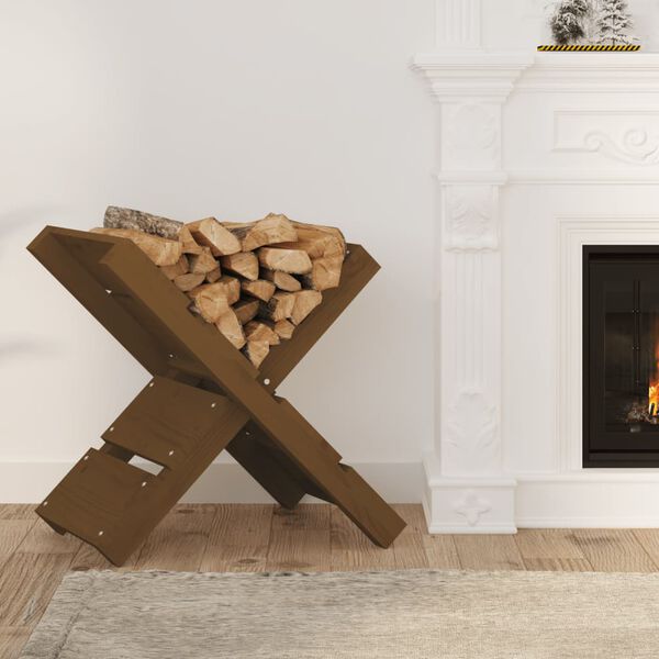 vidaXL Držač za cjepanice smeđi 47 x 39,5 x 48 cm od masivne borovine