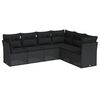 vidaXL 6-dijelni set vrtnih sofa s jastucima crni od poliratana