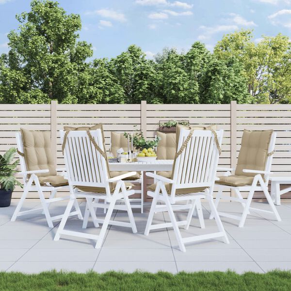 vidaXL Jastuci za stolicu s visokim naslonom 6 kom bež tkanina Oxford