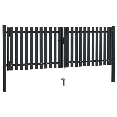 vidaXL Dvostruka vrata za ogradu od čelika 306 x 150 cm antracit