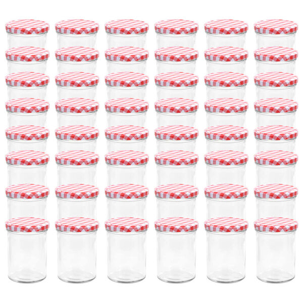 vidaXL Staklenke za džem s bijelo-crvenim poklopcima 48 kom 400 ml