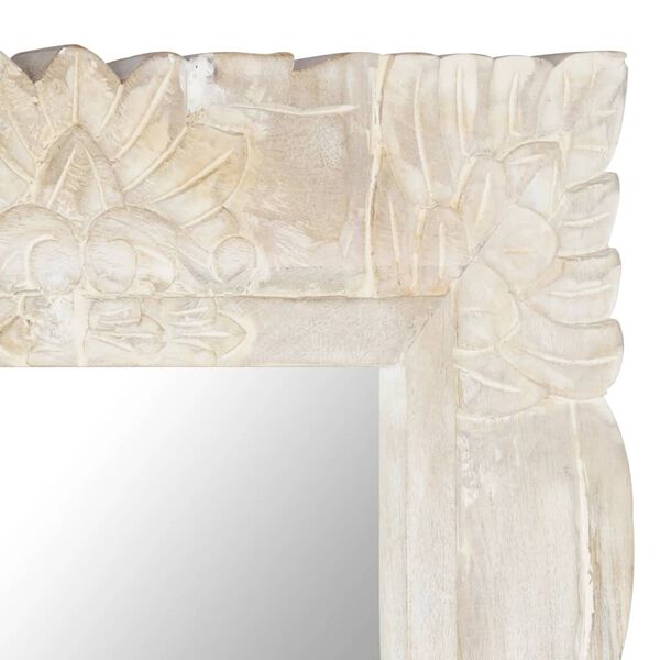 vidaXL Ogledalo bijelo 110 x 50 cm od masivnog drva manga