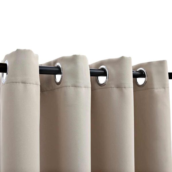 vidaXL Zavjesa za zamračivanje s metalnim prstenima bež 290 x 245 cm
