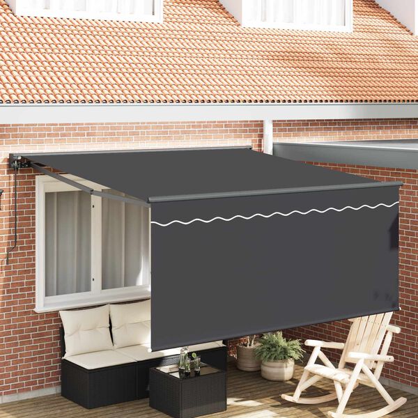 vidaXL Skrovita tenda Antracit 300 x 250 cm Poliester i aluminij