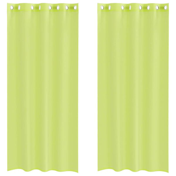 vidaXL Voile zavjese s ušicama 2 kom jabučno zelena 140x225 cm