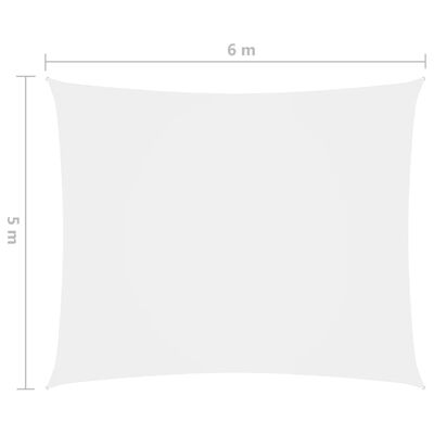vidaXL Jedro protiv sunca od tkanine Oxford pravokutno 5 x 6 m bijelo