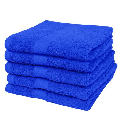 vidaXL Set pamučnih kupaonskih ručnika 5 kom 500 gsm 100x150cm kraljevski plavi