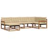 vidaXL Set vanjskih sofa 6 kom. Prirodna i bež Čvrsto drvo akacije