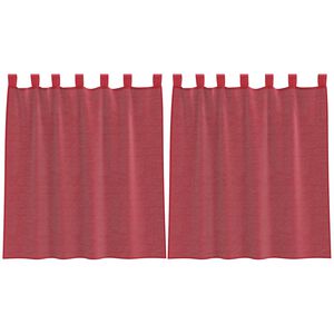 vidaXL Voile zavjese s petljama 2 kom. vinsko crvene 140x140 cm