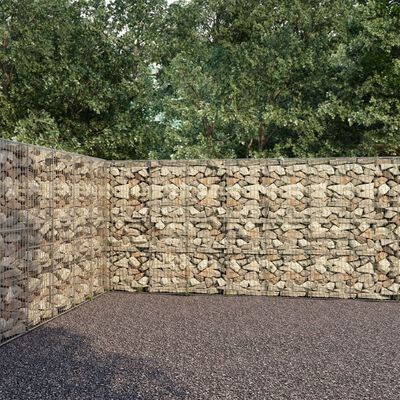 vidaXL Gabionski zid s poklopcima od pocinčanog čelika 900x50x200 cm