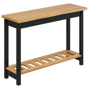 VidaXL Konzolna stolica EKAI Crna 112 x 35 x 76 cm Masivna borovina