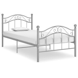 vidaXL Okvir za krevet sivi metalni 90 x 200 cm