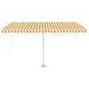 vidaXL Samostojeća tenda na ručno uvlačenje 450 x 300 cm žuto-bijela